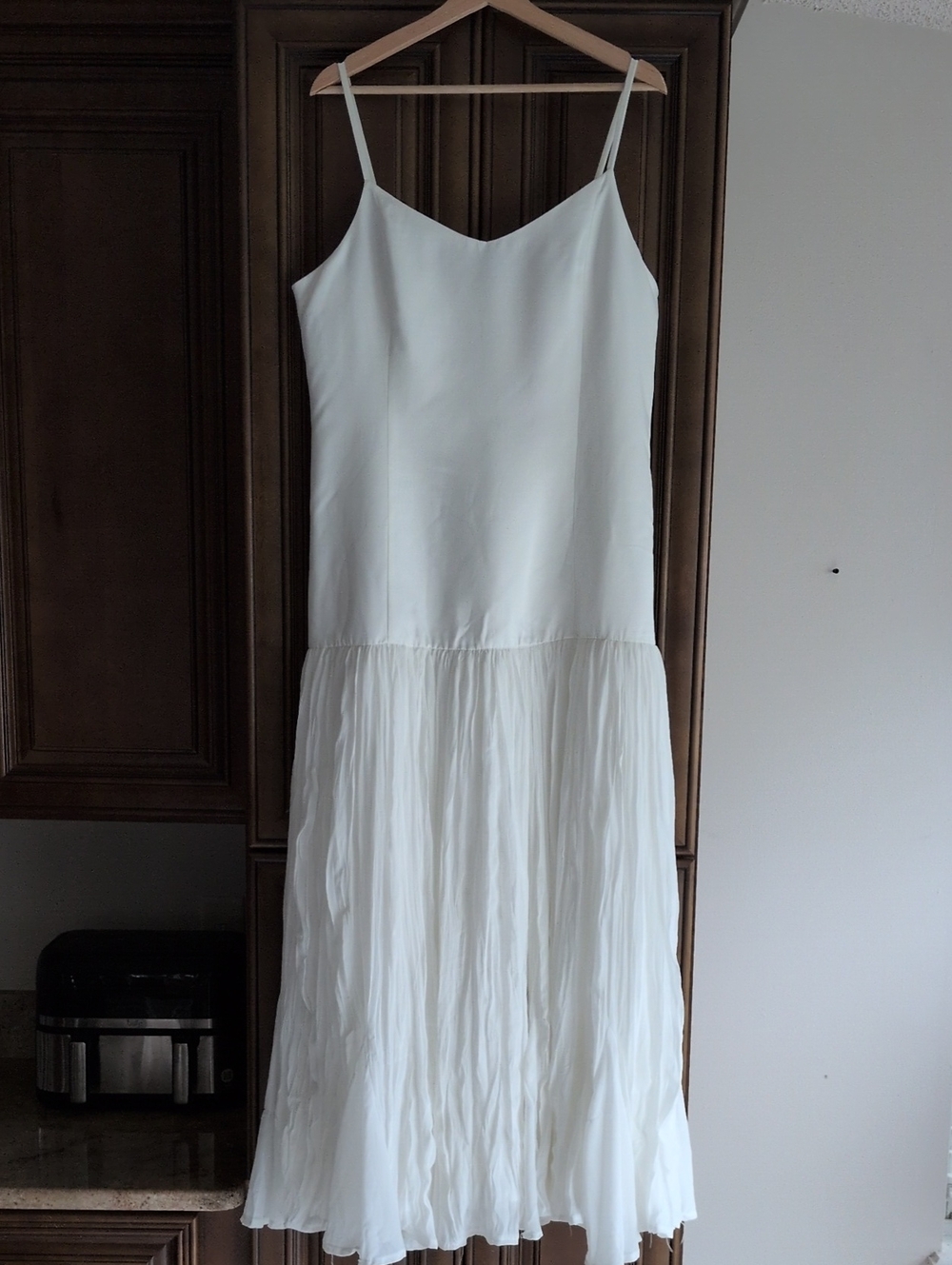 Birdy Grey White Spaghetti-Strap Maxi Wedding Dress